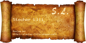 Stecher Lili névjegykártya